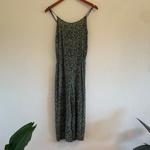 Adore Me Dark Green Floral Cropped Jumpsuit